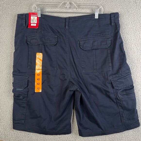UnionBay Cargo Short Men 42 Navy Blue Denim Flexwaist Stretch 11" Inseam Utility - Picture 4 of 16